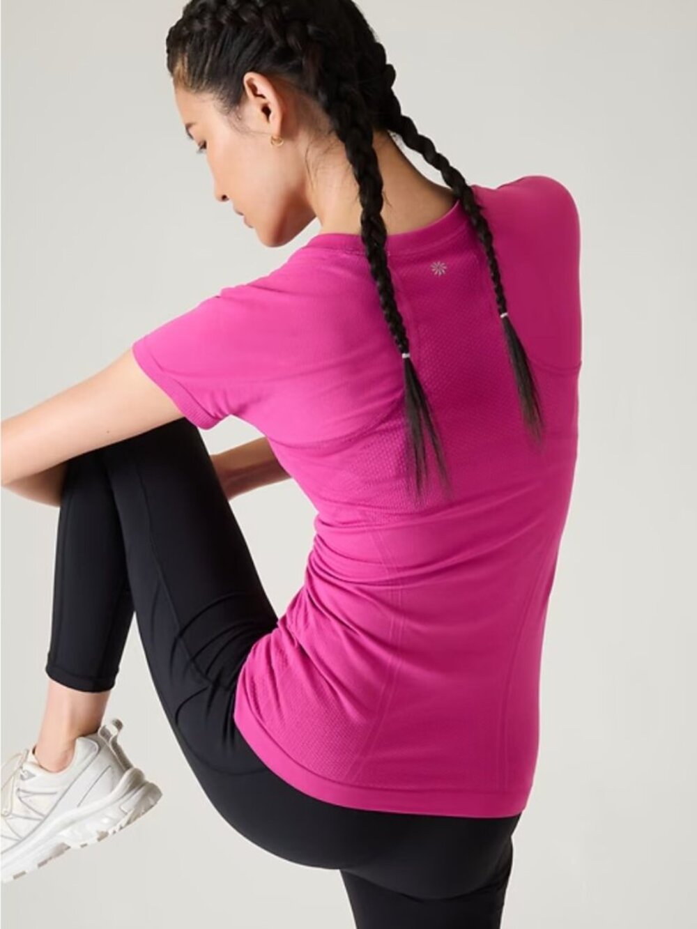 New Athleta S Momentum Seamless Tee Ice Plant Pink Small - Picture 3 of 7